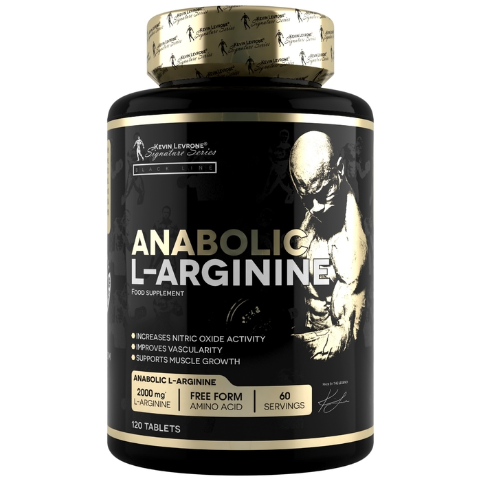 Levrone Black Kevin Levrone Anabolic L Arginine, 120 Tablets, 2000 mg, Increases Nitric Oxide Activity | 8056-NPCTA | 8056-NPCTA
