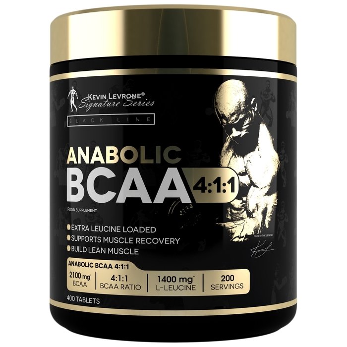 Levrone Black Kevin Levrone ANABOLIC BCAA 4:1:1 400 tablets | Enhanced Endurance | Designed for High-Intensity Training & Active Lifestyles | Supports Quick Muscle Recovery | 200 Serving | 8471-RCBDX | 8471-RCBDX